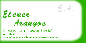 elemer aranyos business card